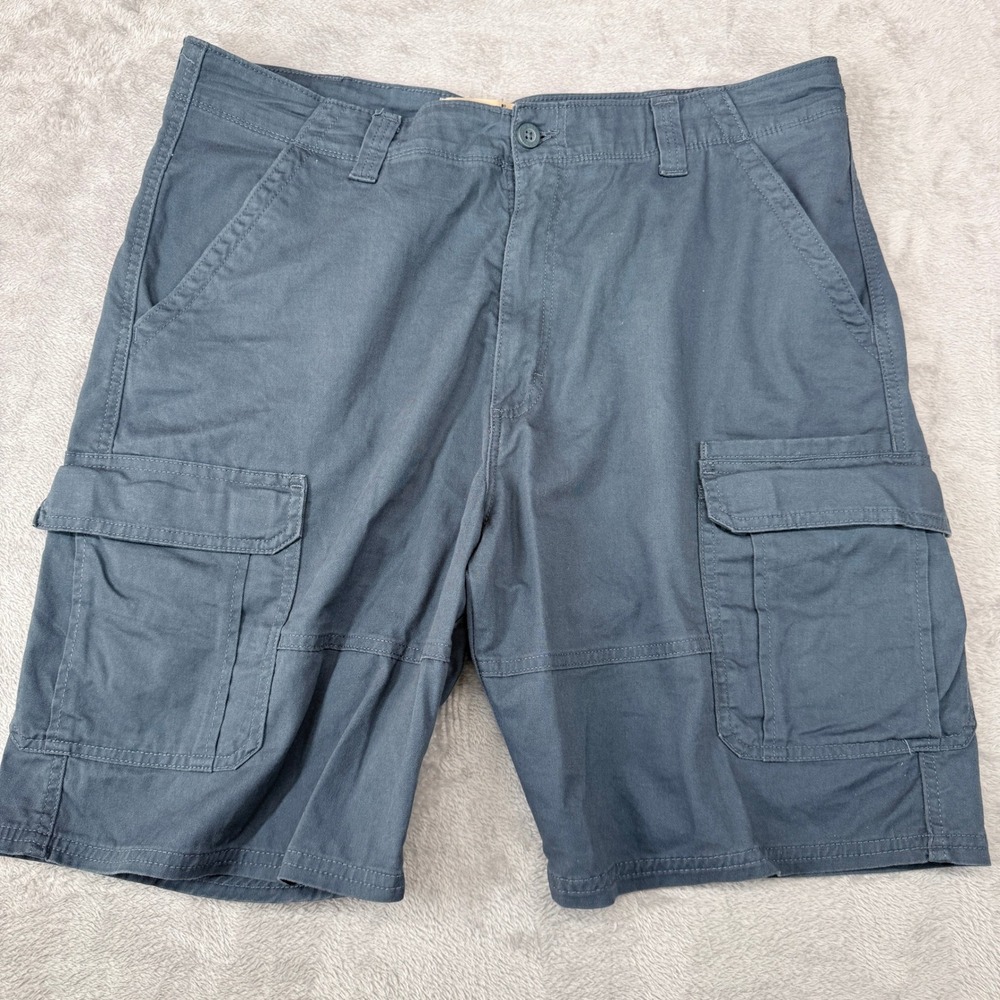 Wrangler Authentics Cargo Shorts Slate Blue Mens 38 10ZM6ACMB Stretch Cotton